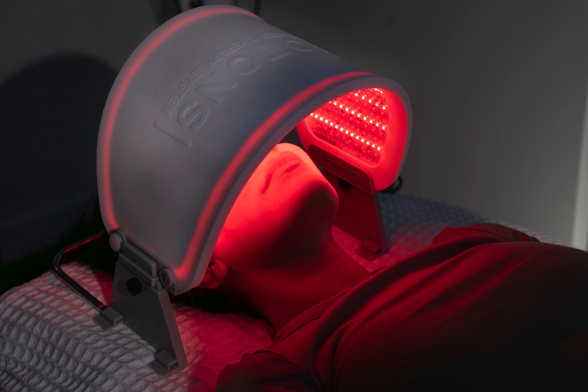 LED light facial rejuvenating therapy